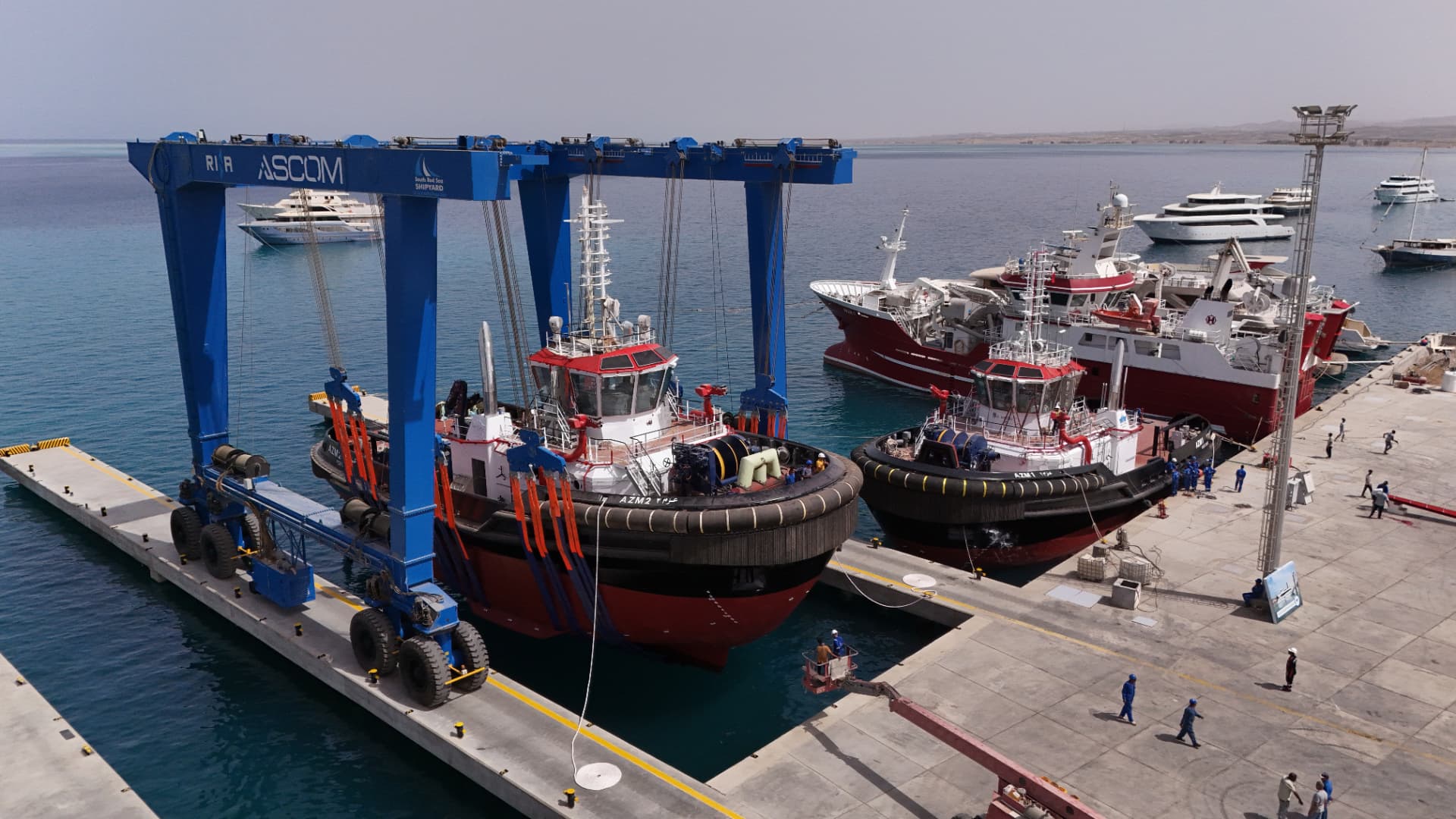 Commercial work vessel under construction